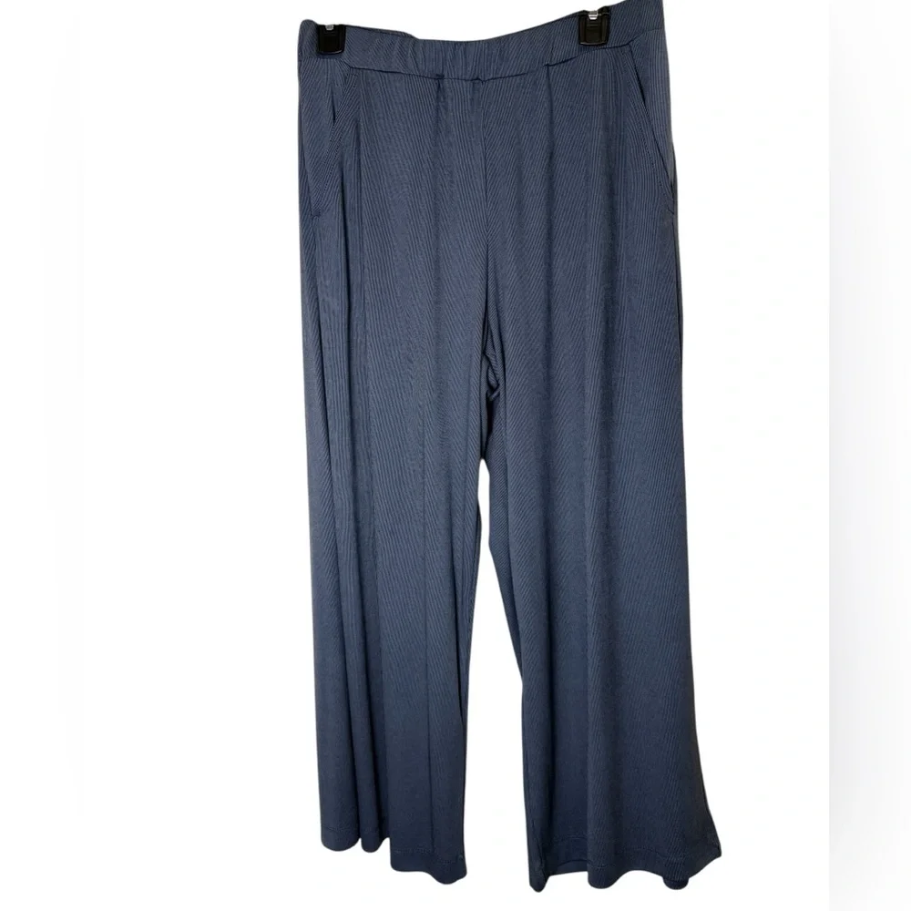 Alembika Essential Ribbed Cotton Lounge Pant in Blue Mist Sz L - Picture 2 of 11